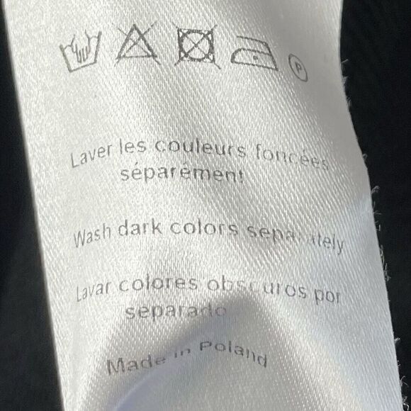 SANDRO Dress Womens 1 Small S Black Wool Blend A-Line 3/4 Sleeve Zip Shoulder - Picture 7 of 7